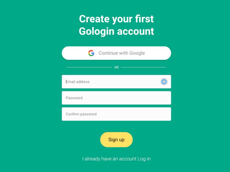 Đăng ký tài khoản Gologin