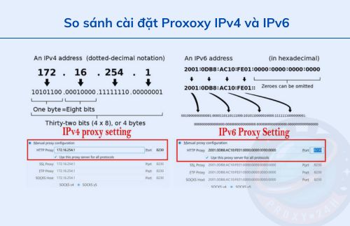 So sánh cài đặt Proxoxy IPv4 và IPv6